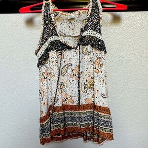 SMALL FLOWY MULTI-COLORED TANK BY PATRONS OF PEACE GREAT CONDITION BUNDLE2SAVE